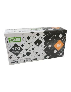 GUANTES NITRILO NEGROS XL 100u