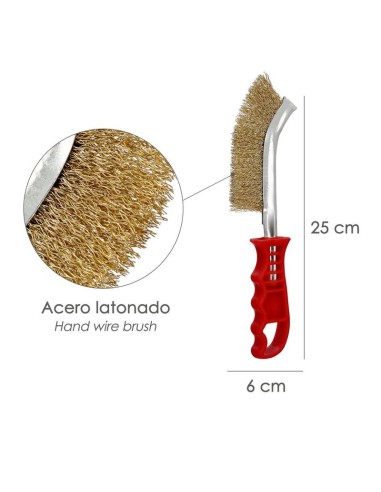 CEPILLO MANUAL ACERO LATONADO MANG.ROJO